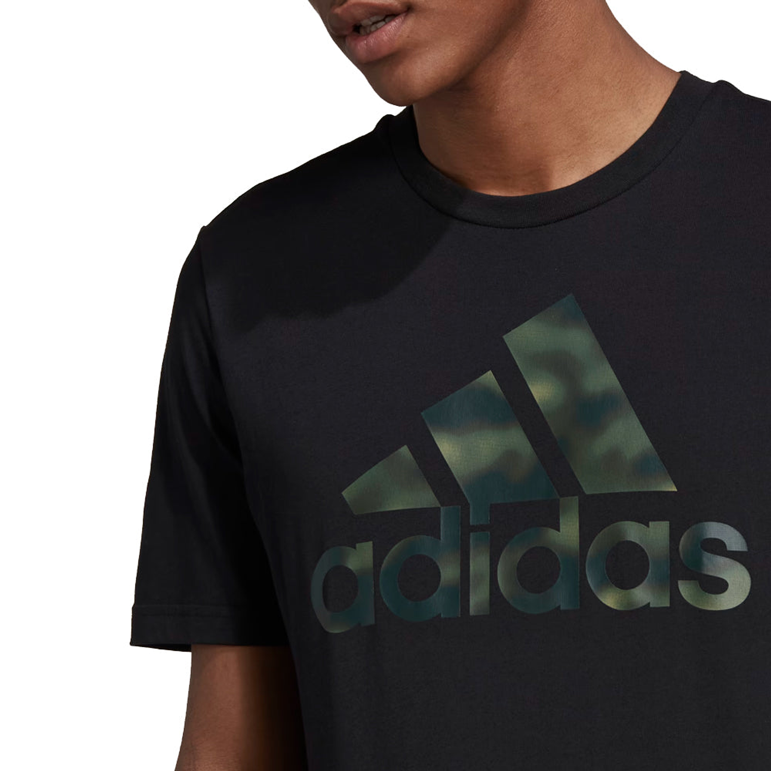Polo Adidas Original HL6934 Estilo Camuflaje Essentials Color Negro Para Hombre Talla L 4