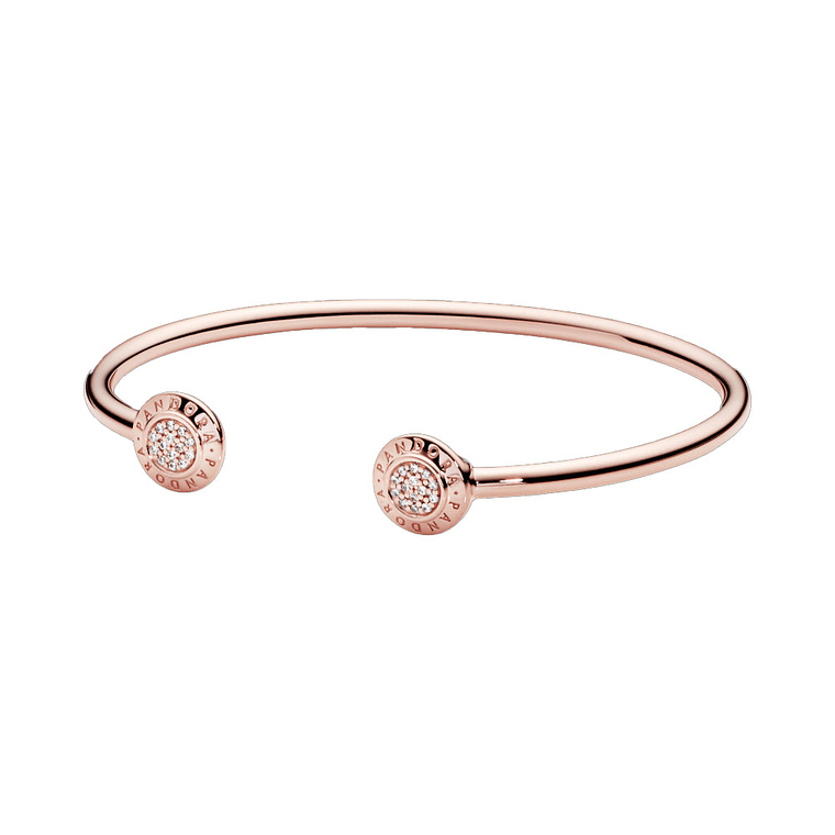 Pulsera Brazalete Pandora Estilo Liso y Abierto Bañado en Oro Rosa 14k 580528CZ Plata 925 Talla 18cm 1