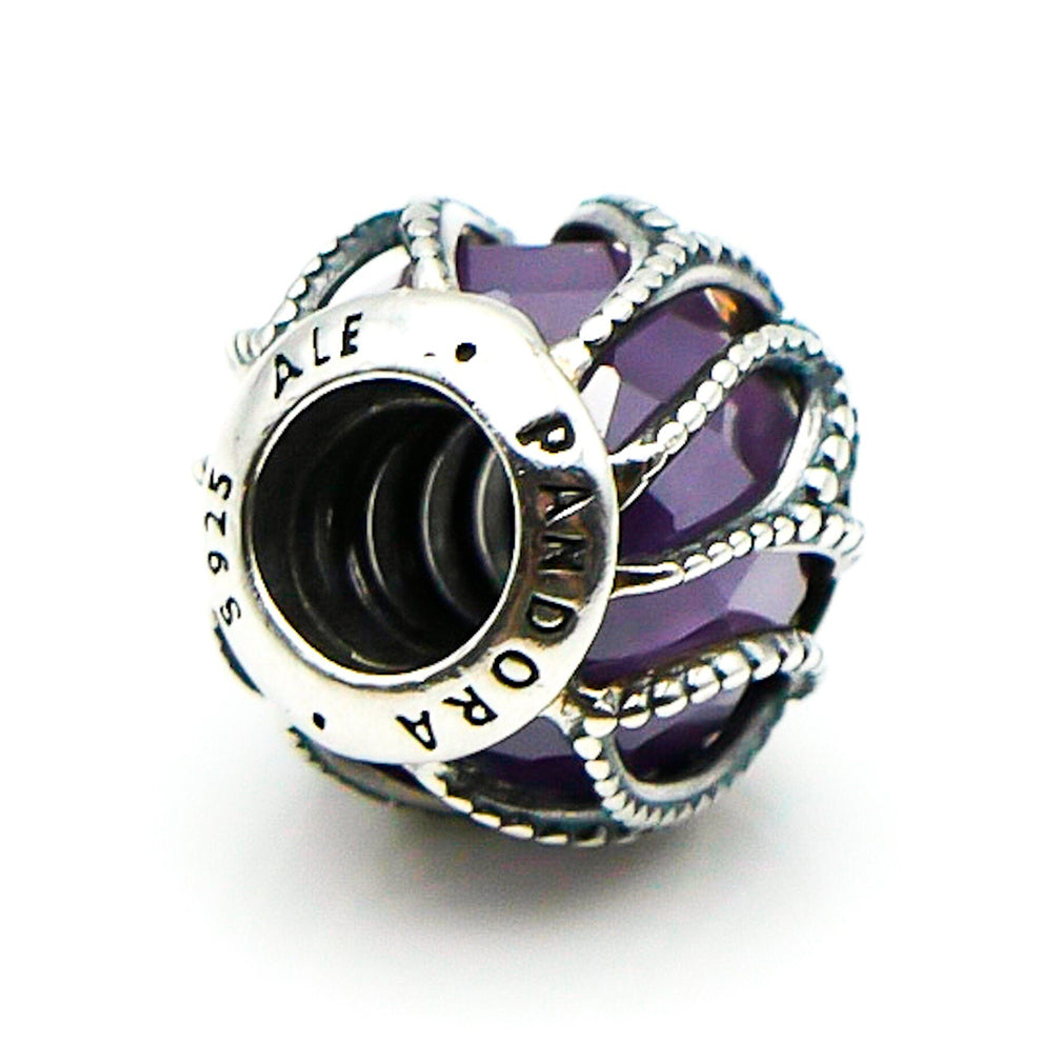 Charm Dije Pandora Original para Mujer 791968ACZ Resplandor Entrelazado Purpura Plata s925 4