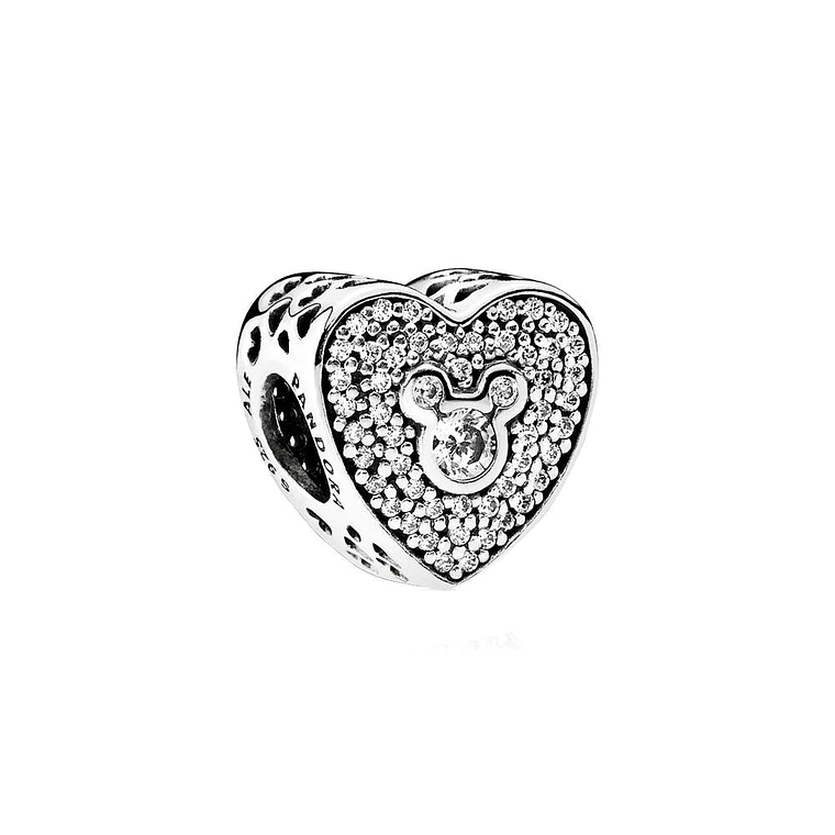 Charm Dije Pandora Original para Mujer 792049CZ Corazon Reluciente Mickey-Minnie Plata 925 1