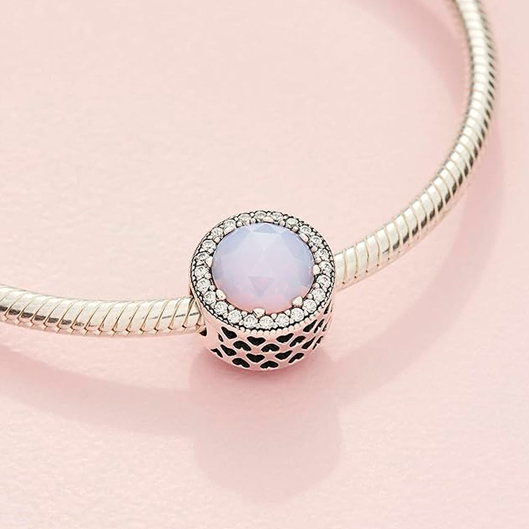 Charm Dije Pandora Original para Mujer 791725NOP Corazón Radiante Rosa Plata 925 5