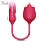 Vibrador con forma de rosa con Estimulador de Clitoris Tluda GM23P En Silicona Medica - Miniatura 1