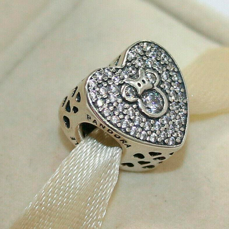 Charm Dije Pandora Original para Mujer 792049CZ Corazon Reluciente Mickey-Minnie Plata 925 2