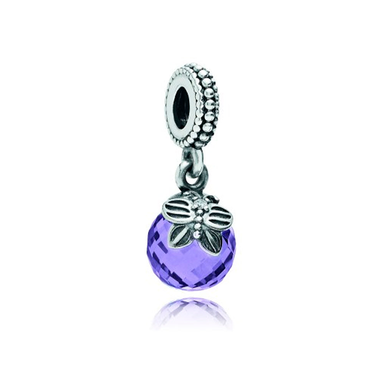 Charm Pandora Original para Mujer 791258ACZ Mariposa de la Mañana con Cuenta Morado en Zirconita 1