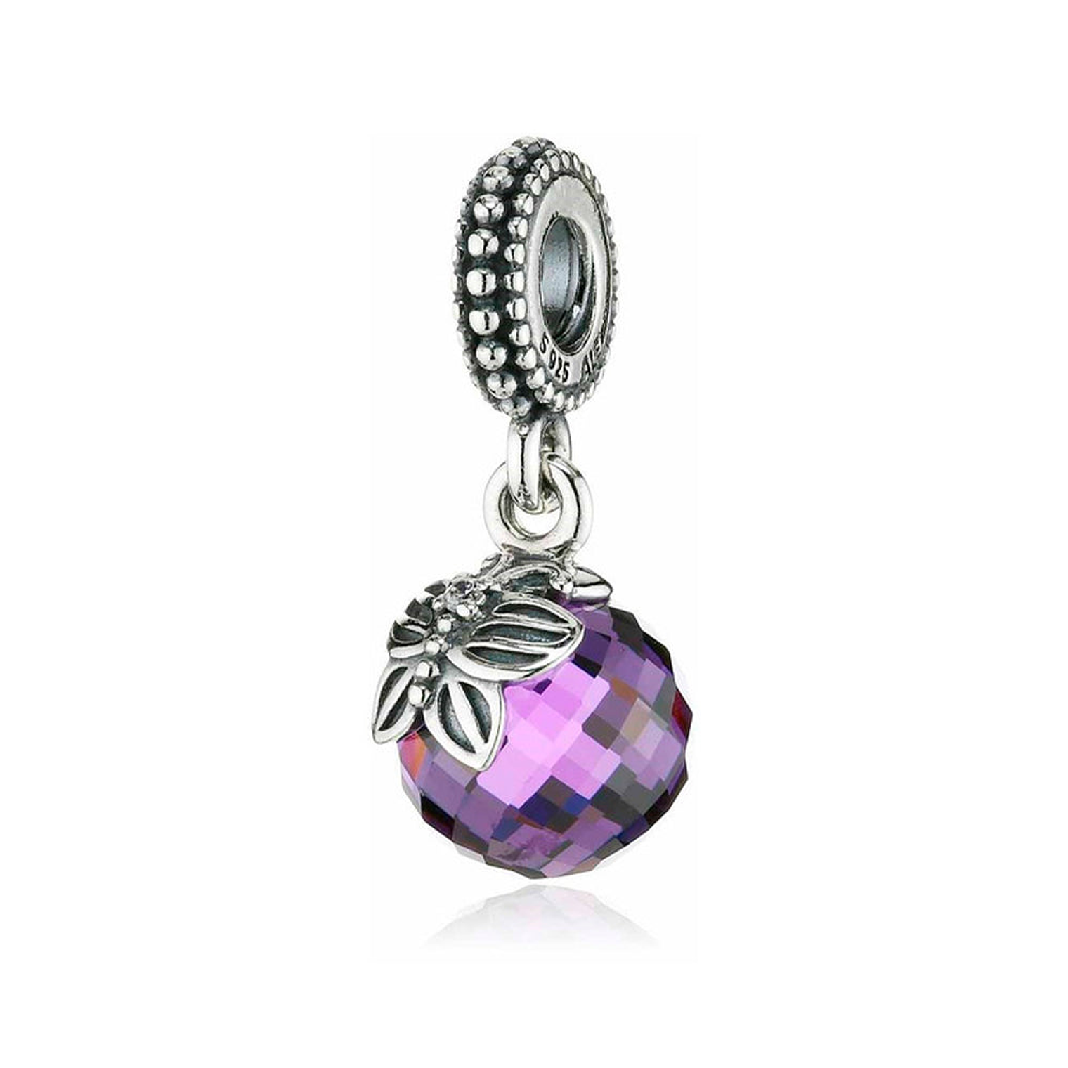 Charm Pandora Original para Mujer 791258ACZ Mariposa de la Mañana con Cuenta Morado en Zirconita 2