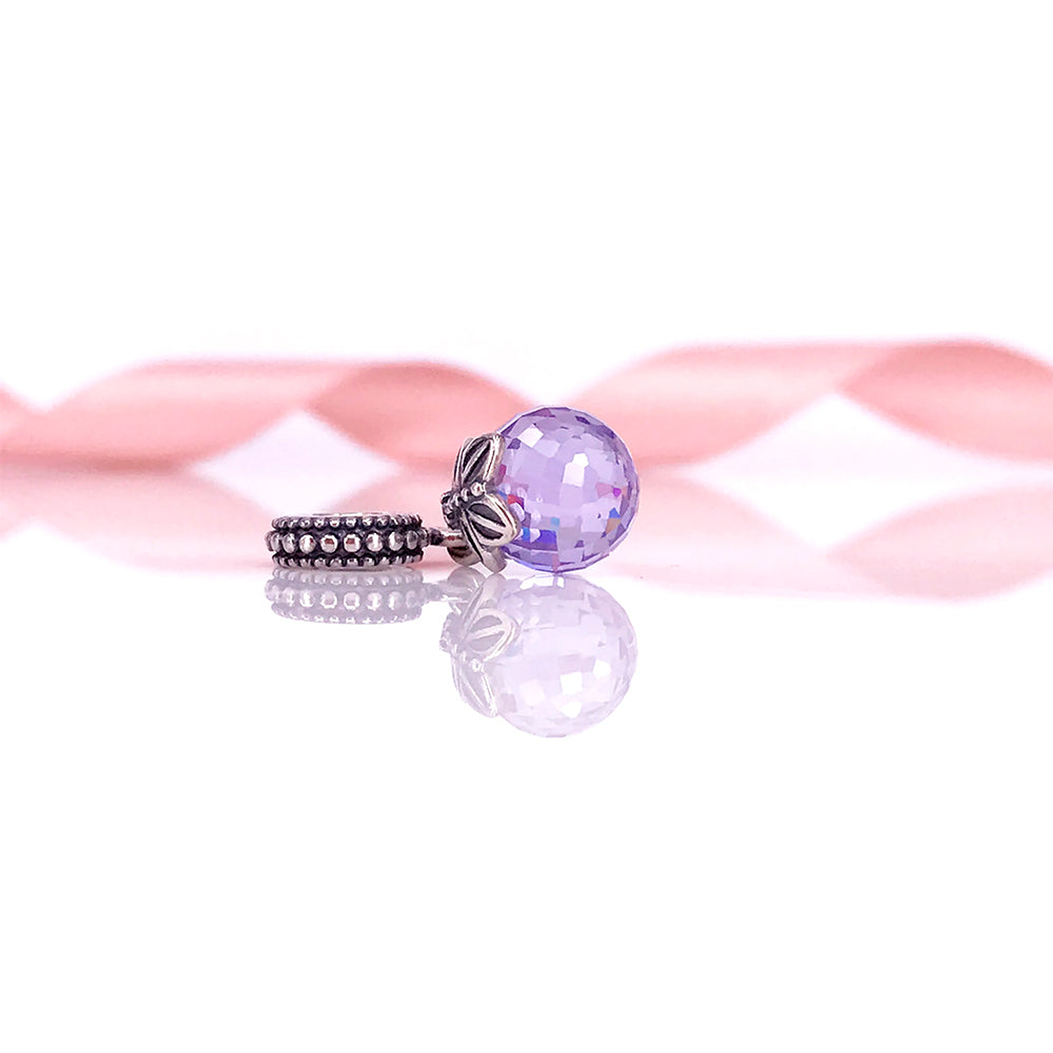 Charm Pandora Original para Mujer 791258ACZ Mariposa de la Mañana con Cuenta Morado en Zirconita 4