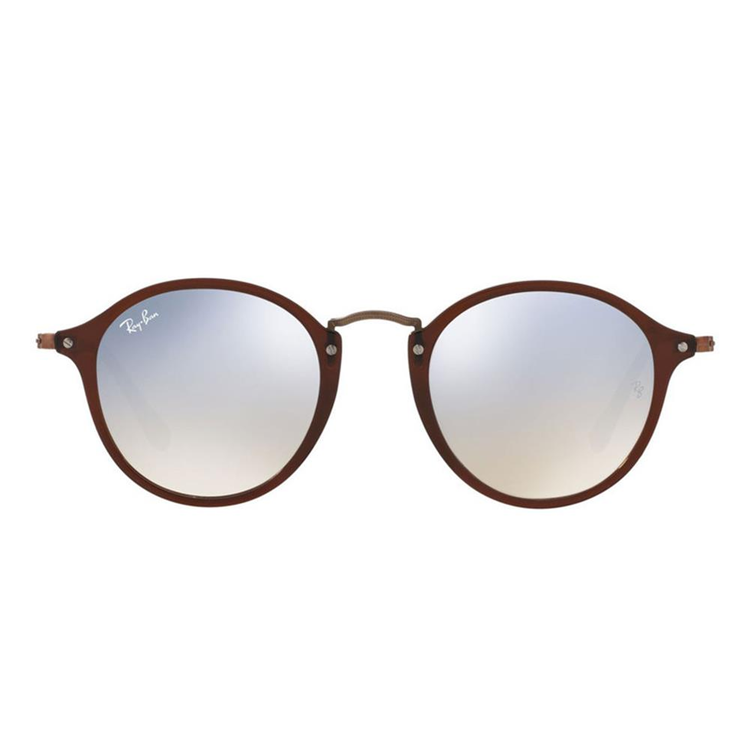 Lentes de Sol Ray Ban Round Icon Flat RB2447N 6256/9U Color Marrón Talla 49mm 3