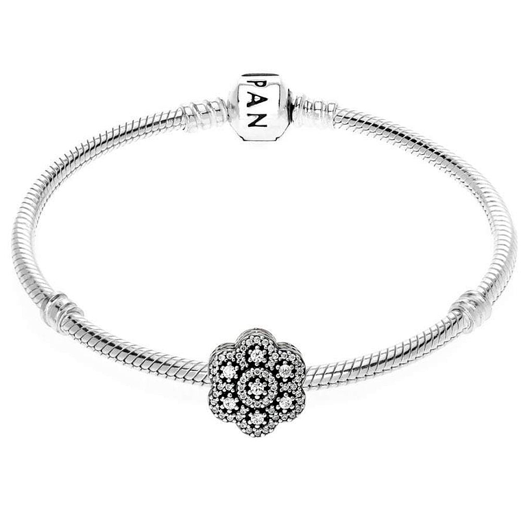 Charm Dije Pandora Original para Mujer 791998CZ Lisado Floral Plata s925 4