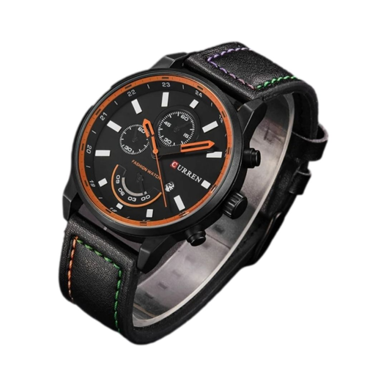 Reloj Análogo Curren Original KREa9401230101 para Hombre Cuero Color Negro 3