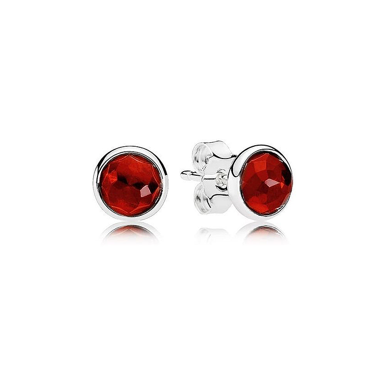 Aretes Pendientes Pandora Gotas de Julio Piedra Roja 290738SRU Rubi Sintetico Plata 925 1