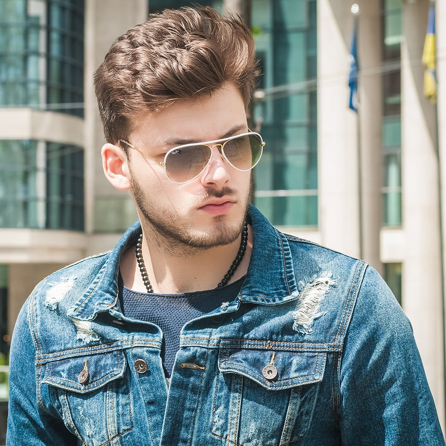 Lentes de Sol Ray Ban Aviator Full Color RB3025JM 146/32 Color Blanco Talla 58mm 5