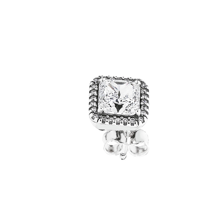 Aretes Pendientes Pandora Tipo Cuadrado Elegancia Atemporal 290591CZ Piedra Halo Plata 925 4