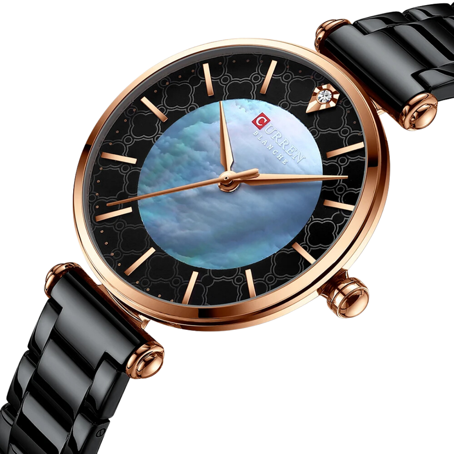 Reloj Análogo Curren Original KREd112001 para Mujer Acero Negro y Dorado 2