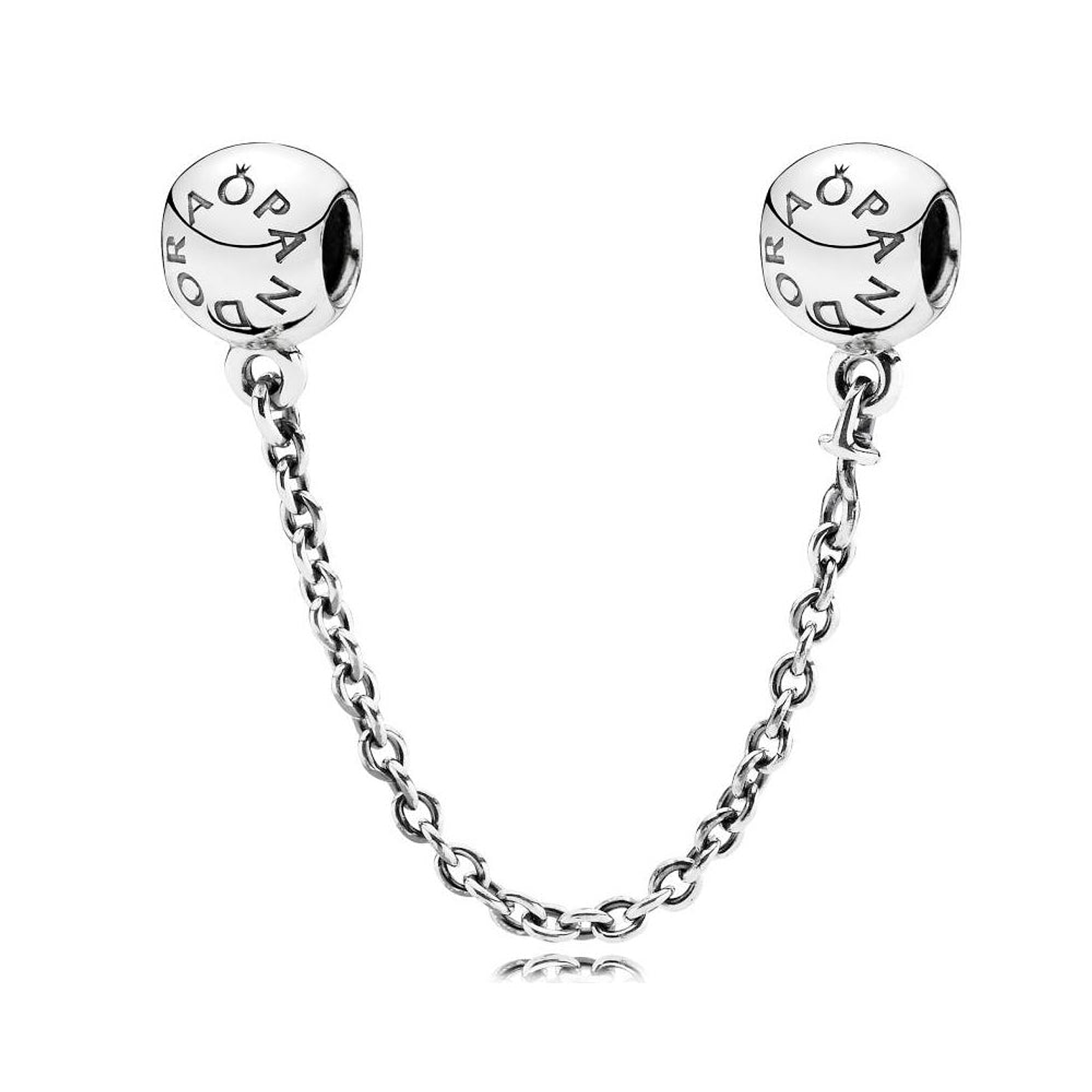 Cadena de Seguridad Pandora Circular con Logo Pandora Color Plateado 791877-05 en Plata 925 3