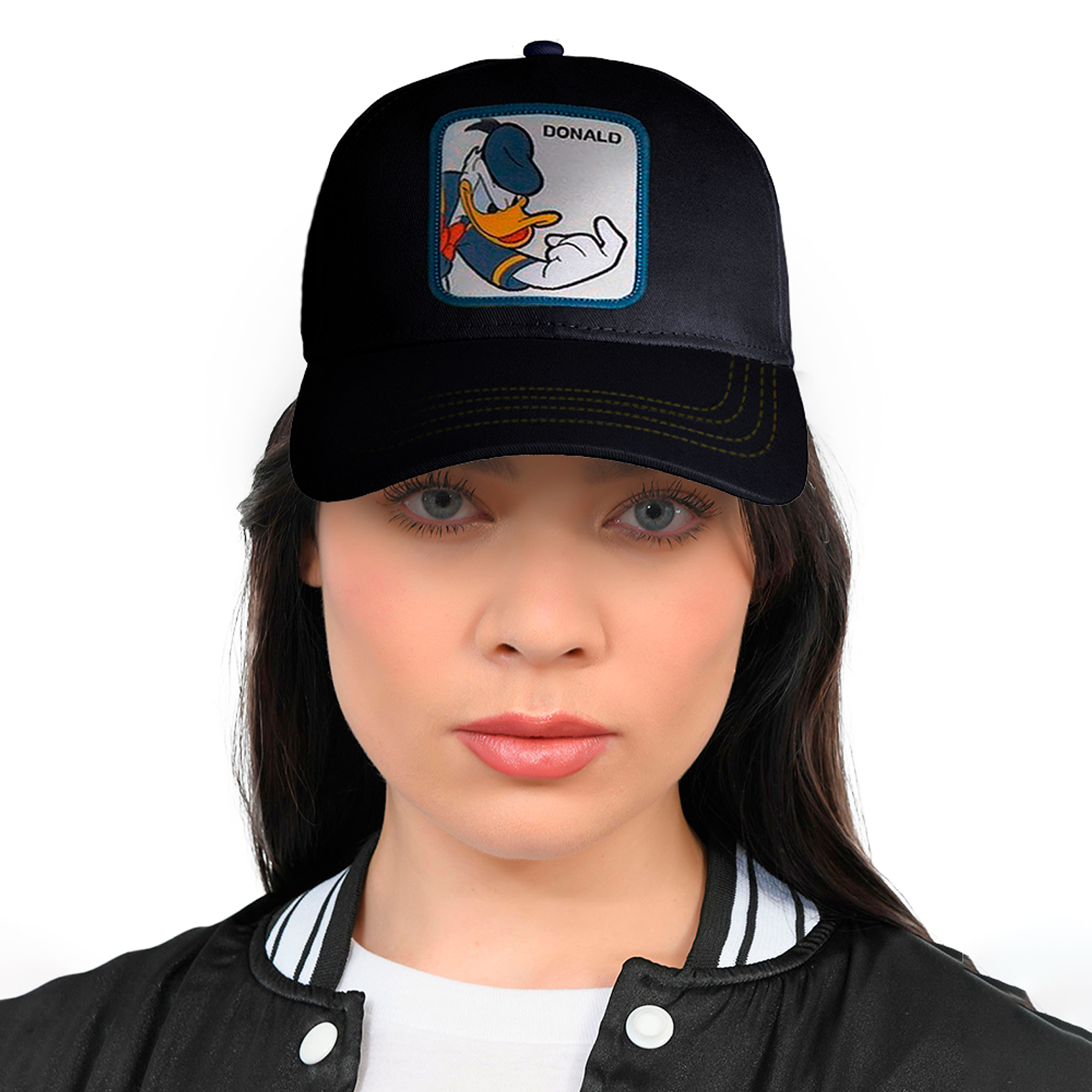 Gorra estilo Beisbol Snapback Malla PATO DONALD Negro y Azul 3