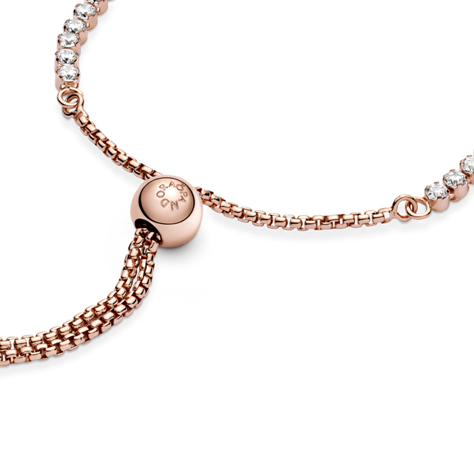 Pulsera Brazalete Pandora Cadena de Circonitas Ajustable Bañado en Oro 560524CZ Plata 925 Talla 18cm 3