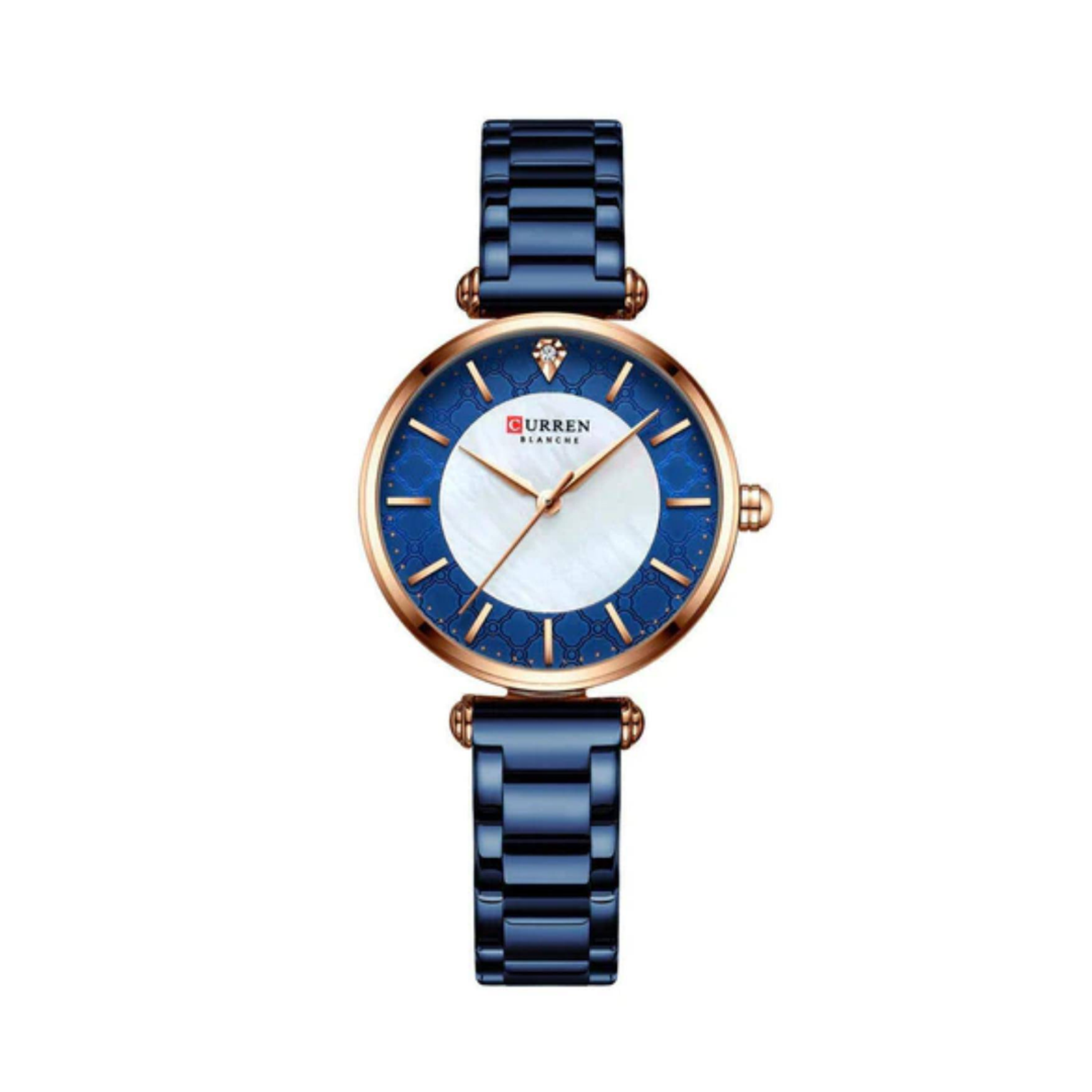 Reloj Análogo Curren Original KREd112021 para Mujer Acero Azul y Dorado 1