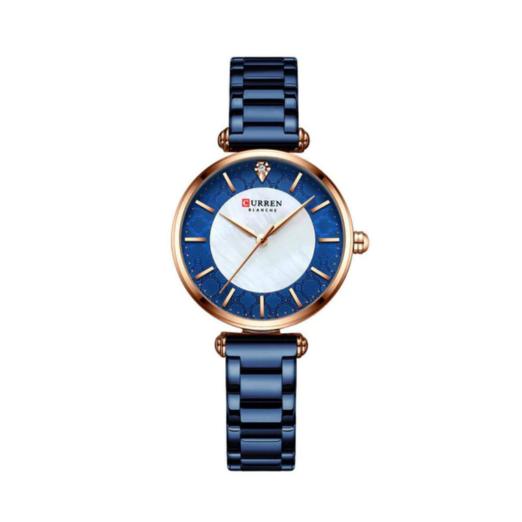 Reloj Análogo Curren Original KREd112021 para Mujer Acero Azul y Dorado 1