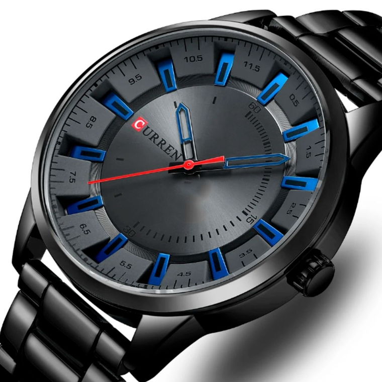 Reloj Análogo Curren Original KREd380203 para Hombre Acero Color Negro 2