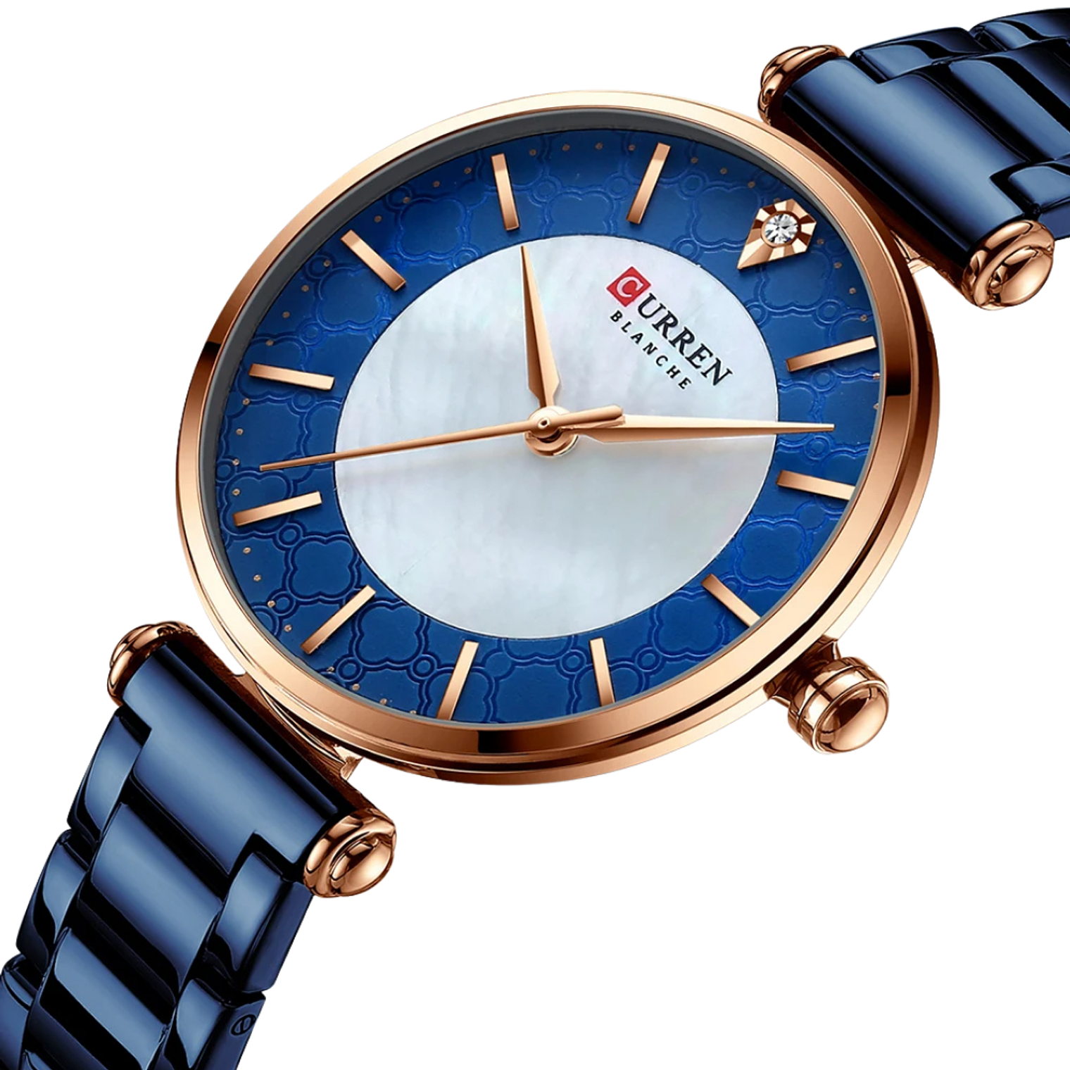 Reloj Análogo Curren Original KREd112021 para Mujer Acero Azul y Dorado 2