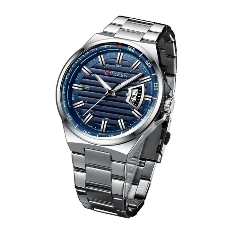 Reloj Análogo Curren Original KREd011903 para Hombre Acero Color Plateado 3