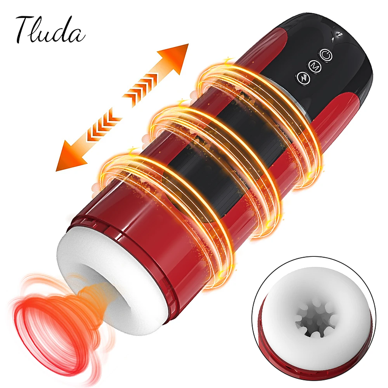 Masturbador automatico Masculino con rotacion telescopica Tluda FJB16 En Silicona Medica 1