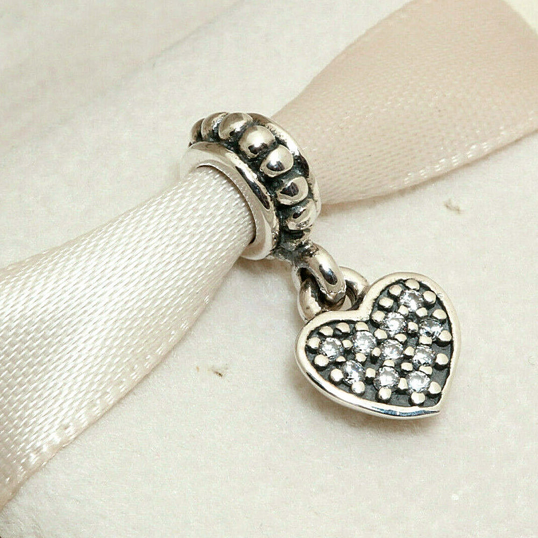 Charm Colgante Pandora Original para Mujer 791023CZ Pave Heart Sterling Plata s925 5