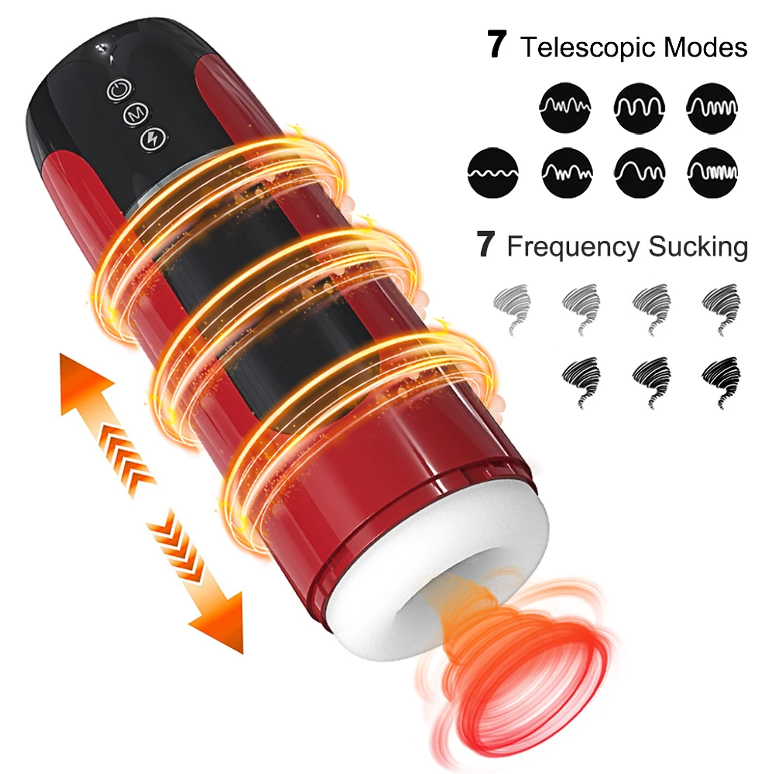 Masturbador automatico Masculino con rotacion telescopica Tluda FJB16 En Silicona Medica 2