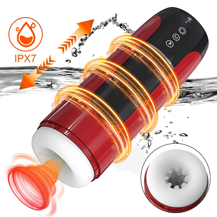 Masturbador automatico Masculino con rotacion telescopica Tluda FJB16 En Silicona Medica 3