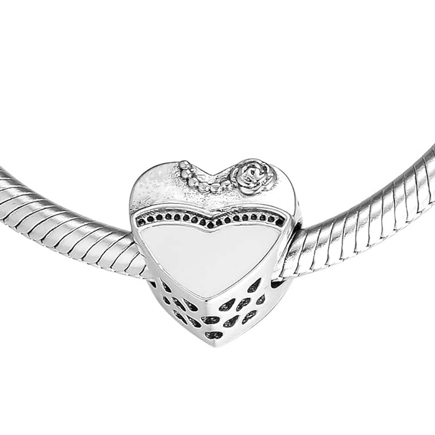 Charm Pandora Original para Mujer BH65345-5733 Novio y Novia Corazon Blanco y Negro 4