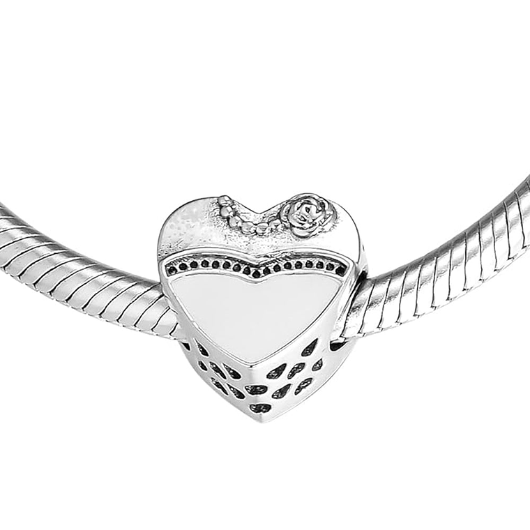 Charm Pandora Original para Mujer BH65345-5733 Novio y Novia Corazon Blanco y Negro 4