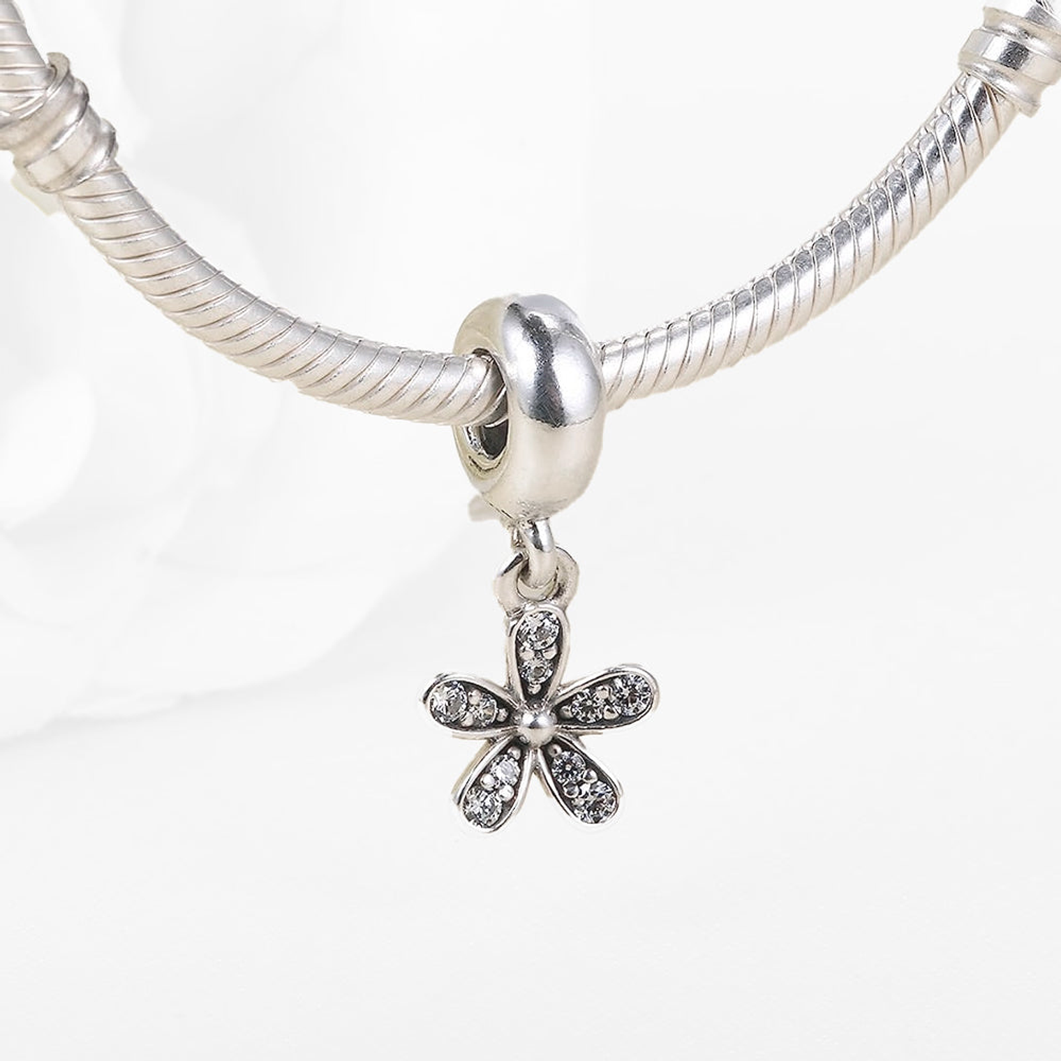 Charm Colgante Pandora Original para Mujer 791491CZ Daisy Pendiente Plateado s925 5