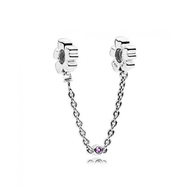 Cadena de Seguridad Pandora Flores Silvestres Color Plateado 797090NRP-05 en Plata 925 1