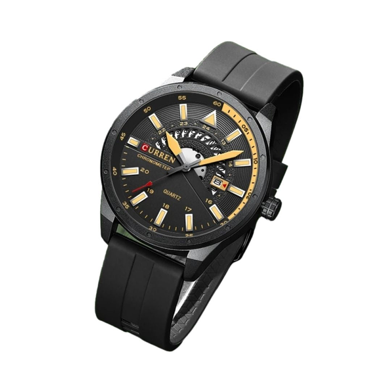 Reloj Análogo Curren Original KREd5401 para Hombre Silicona Color Negro 3