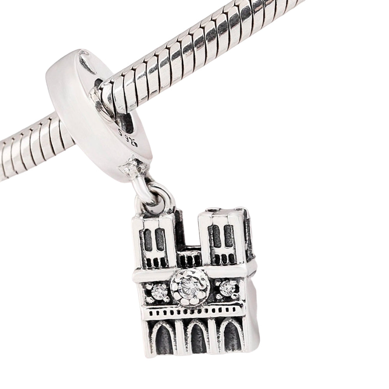 Charm Pandora Original para Mujer Castillo de Notre Dam 798257CZ Plata 2