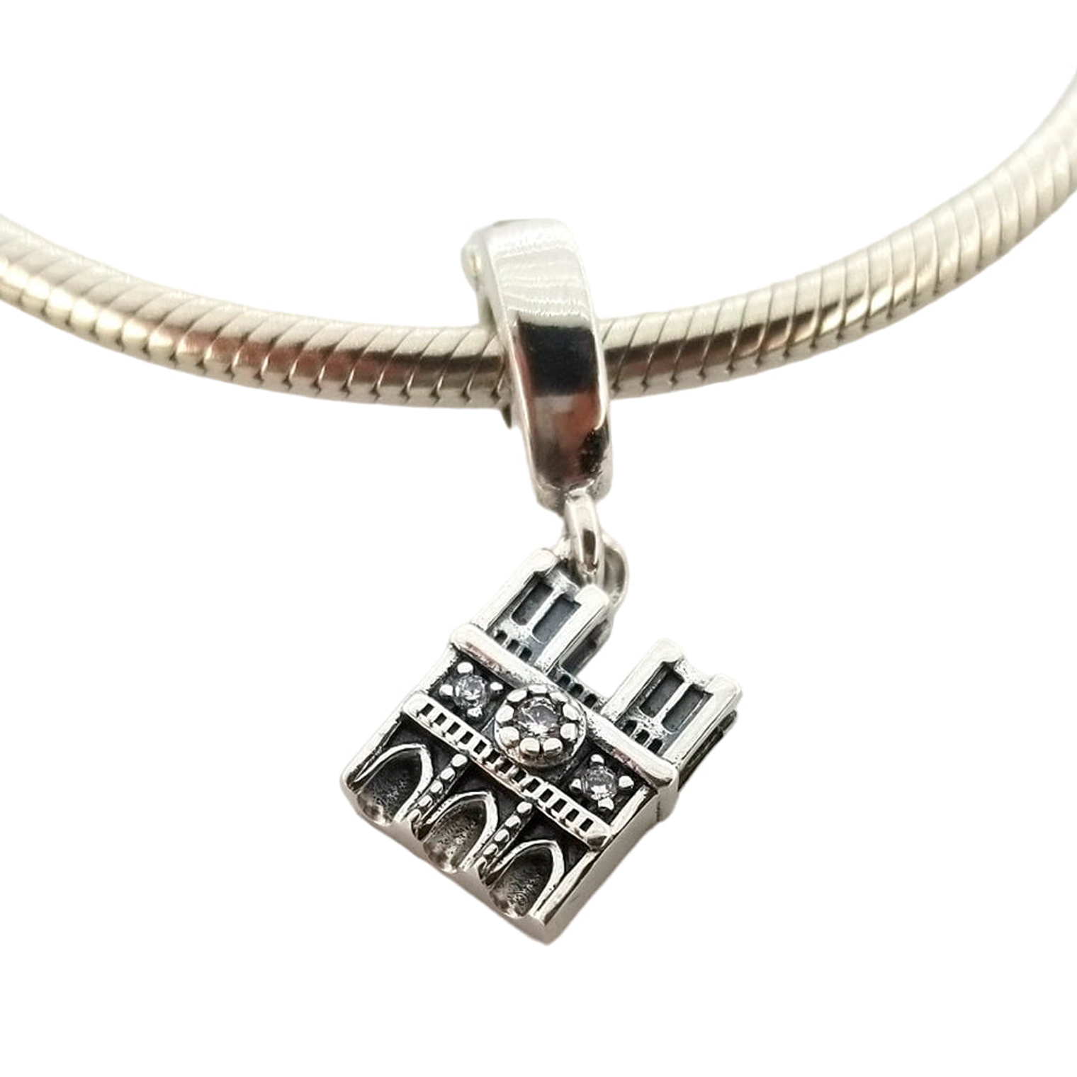 Charm Pandora Original para Mujer Castillo de Notre Dam 798257CZ Plata 3