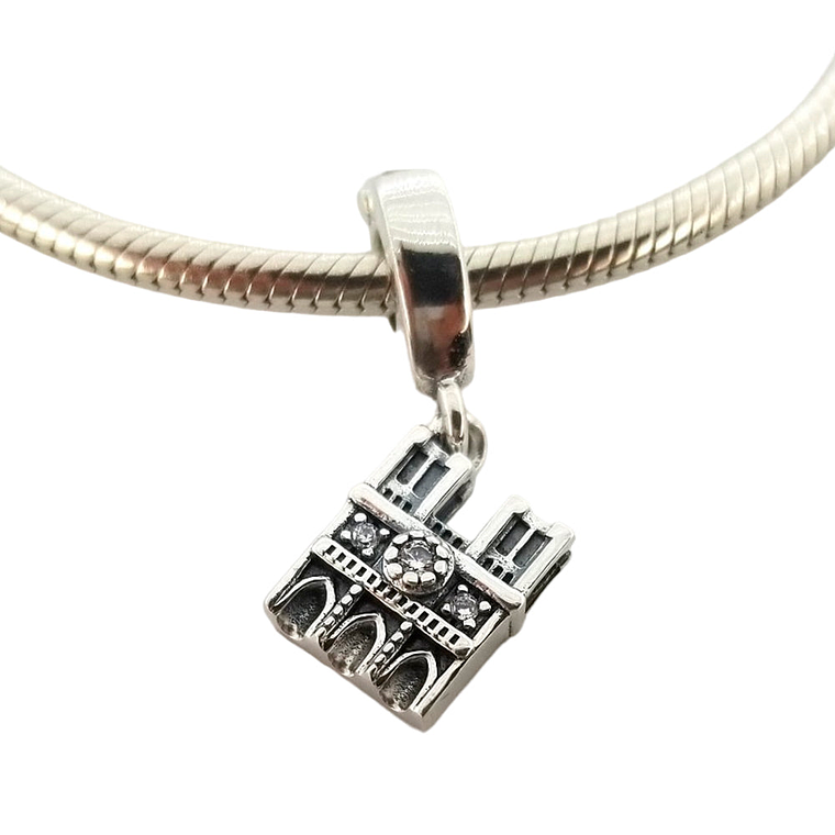 Charm Pandora Original para Mujer Castillo de Notre Dam 798257CZ Plata 3