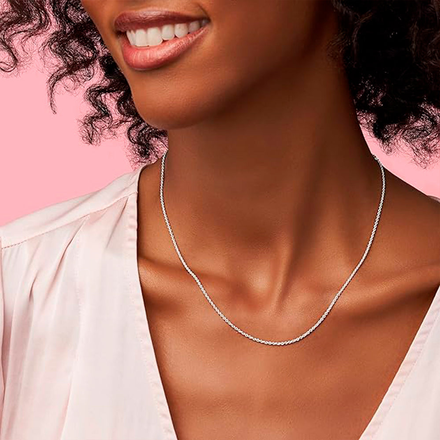 Collar de Cadena Pandora Estilo Clasico Ajustable Color Plateado 590412 en Plata 925 Talla 50cm 4