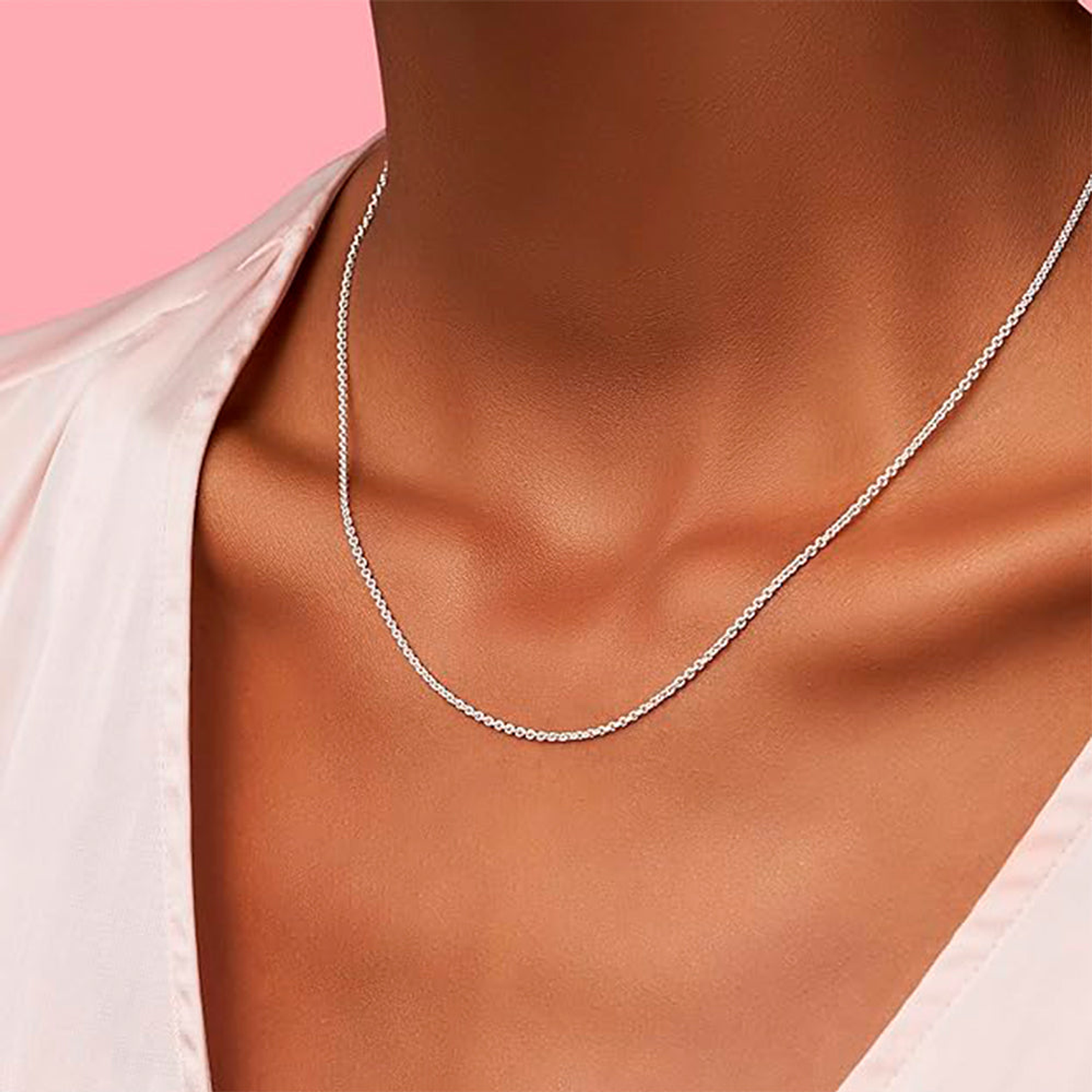 Collar de Cadena Pandora Estilo Clasico Ajustable Color Plateado 590412 en Plata 925 Talla 50cm 5