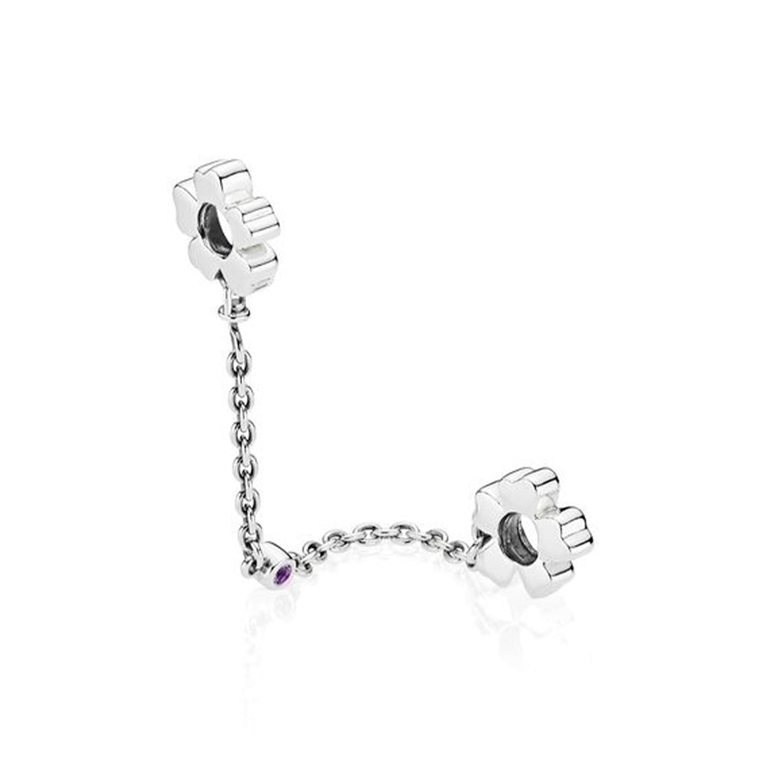 Cadena de Seguridad Pandora Flores Silvestres Color Plateado 797090NRP-05 en Plata 925 4