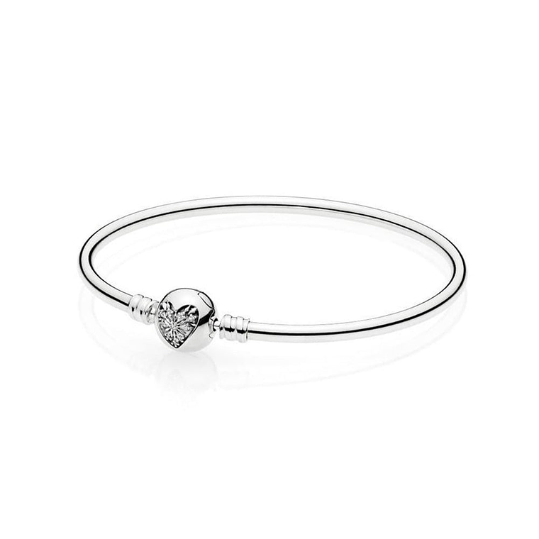 Pulsera Brazalete Pandora Corazon de Hielo con Grabado 