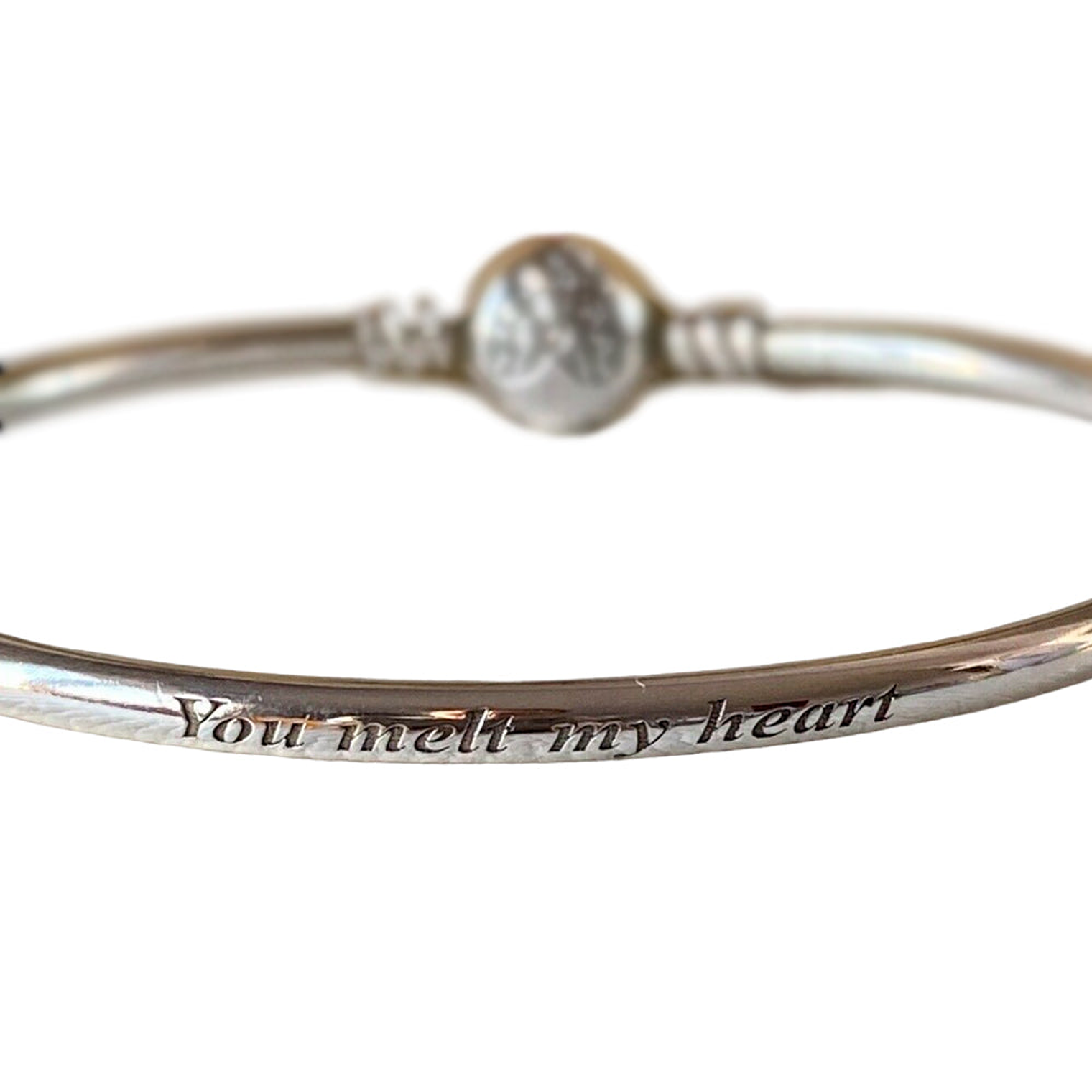 Pulsera Brazalete Pandora Corazon de Hielo con Grabado 