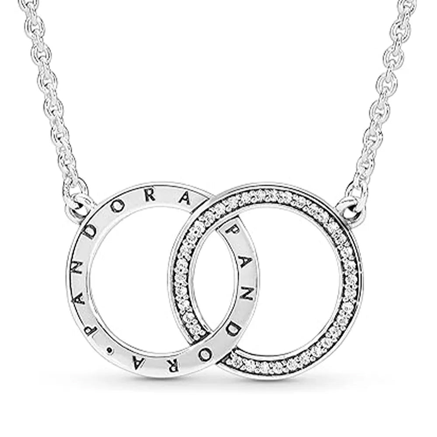 Collar de Cadena Pandora Circulos Entrelazados Color Plateado 5396235CZ en Plata 925 Talla 50cm 4