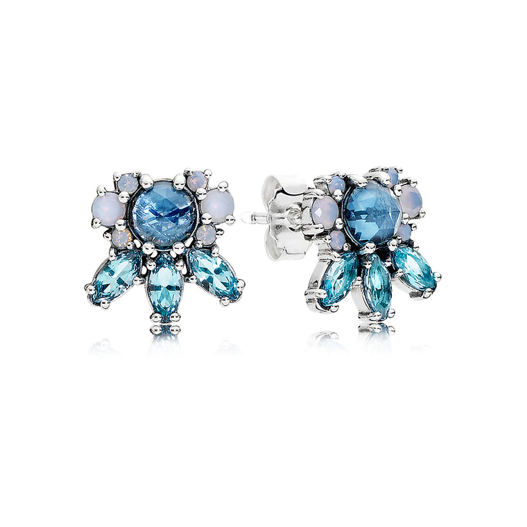 Aretes Pendientes Pandora Patrones de Escarcha con Cristal Azul 290731NMBMX Plata 925 1