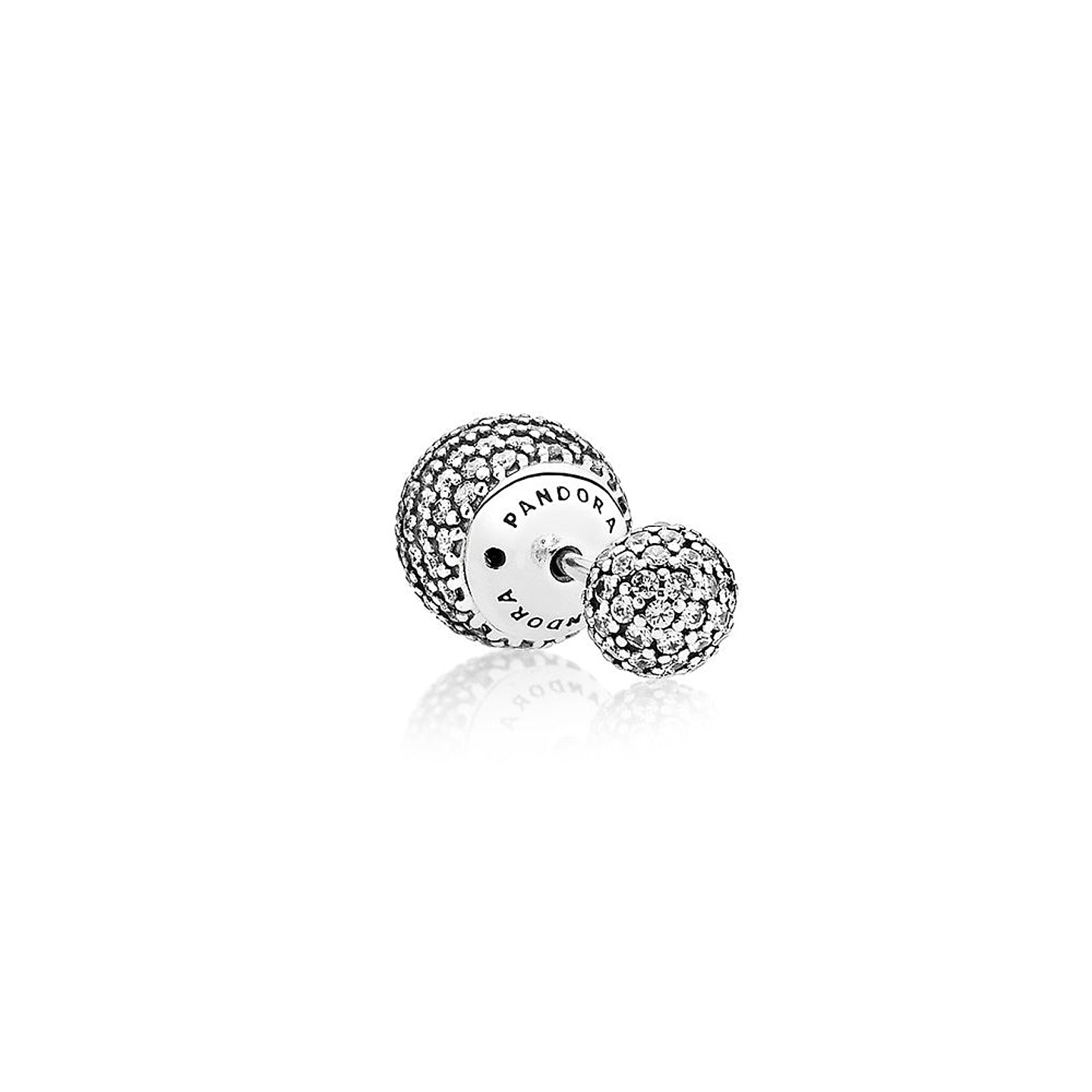 Aretes Pendientes Pandora Tipo Topo Gotas Gemelas Pave 290737CZ Plata 925 3