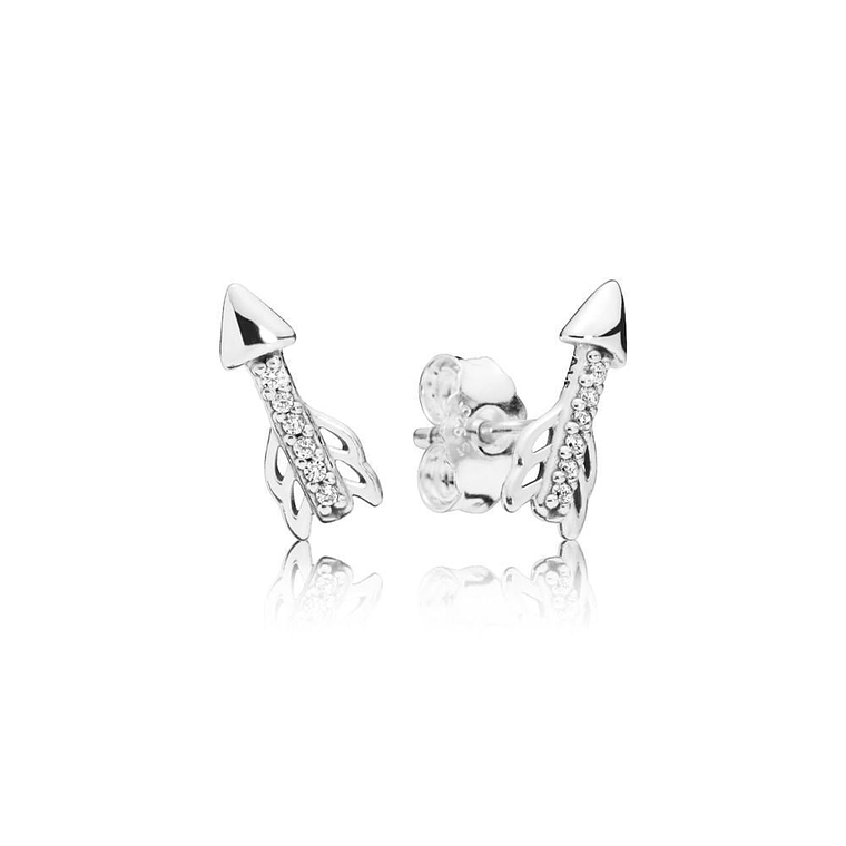 Aretes Pendientes Pandora Tipo Topo Flecha Brillante 297828CZ Plata 925 1