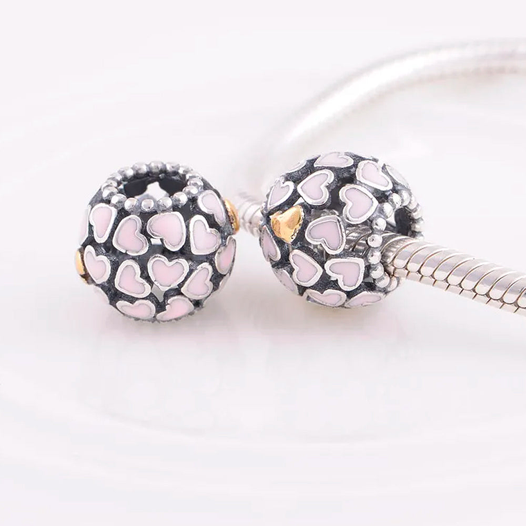 Charm Dije Pandora Original para Mujer 791283EN40 Abundancia de Amor con Esmalte Rosa 4