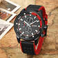 Reloj Análogo Curren Original KREb110428 para Hombre Cuero Color Negro-Rojo - Miniatura 5