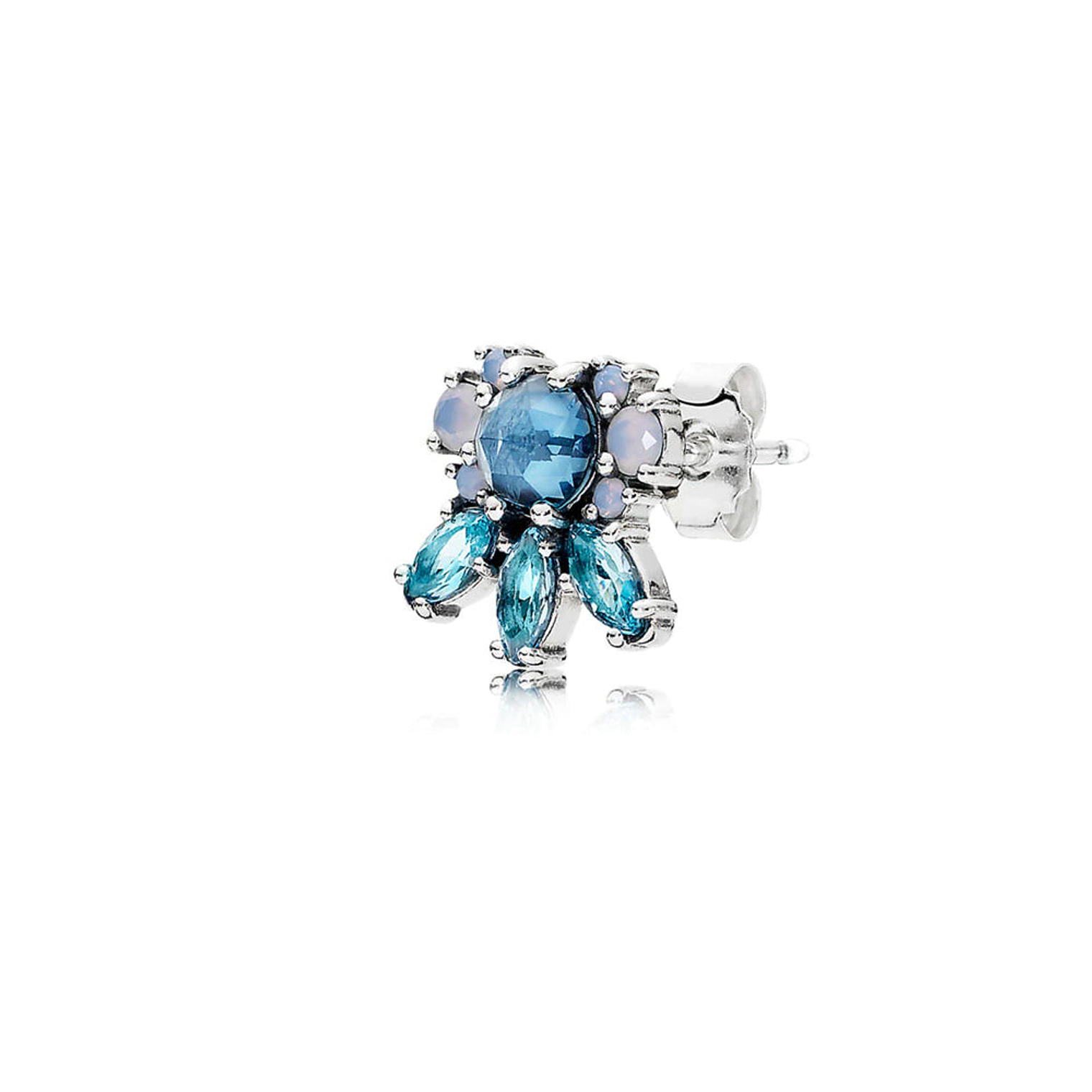 Aretes Pendientes Pandora Patrones de Escarcha con Cristal Azul 290731NMBMX Plata 925 4