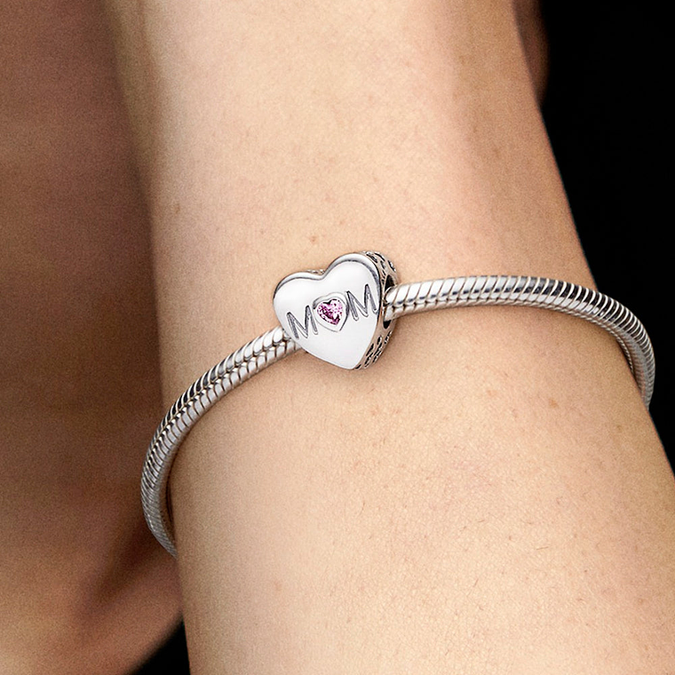 Charm Dije Pandora Original para Mujer 791881PCZ Corazon de Mama Plata s925 4